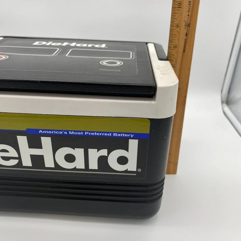 Igloo DieHard Battery Novelty Personal Cooler Black White Retro Automotive Style